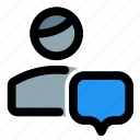 chat, chat bubble, message, single user