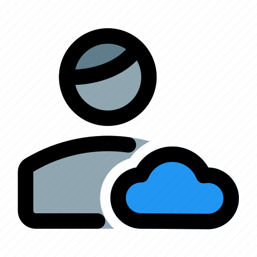 Cloud, data, storage, technology, single user icon - Download on Iconfinder