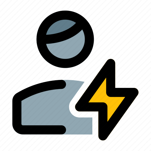 Flash, power, single user, electricity icon - Download on Iconfinder