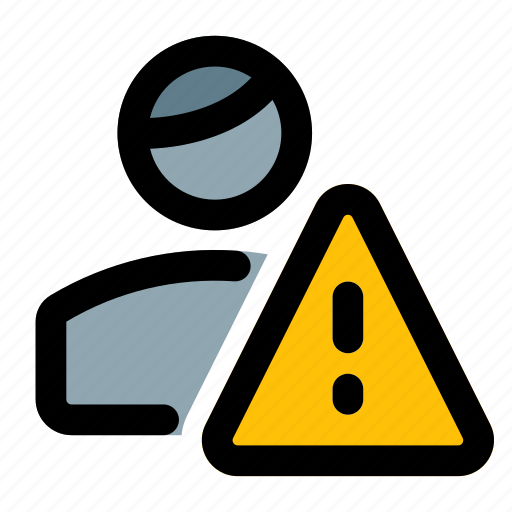 Warning, alert, caution, single user icon - Download on Iconfinder