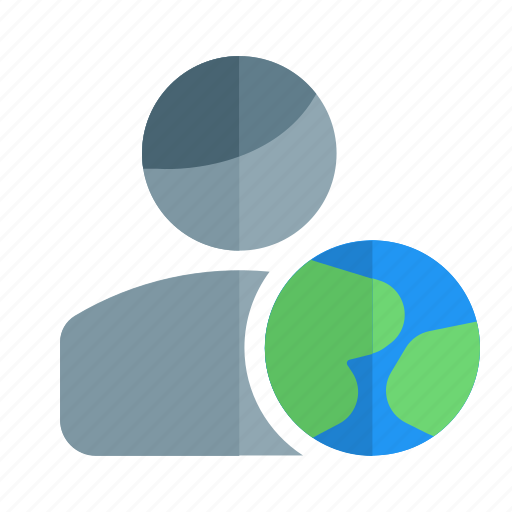 Globe, earth, world, single user icon - Download on Iconfinder