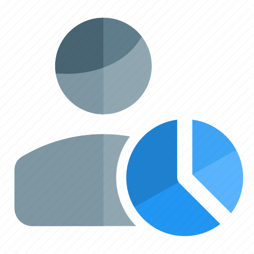Pie chart, graph, single user, analytics icon - Download on Iconfinder