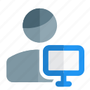 monitor, screen, computer, single user