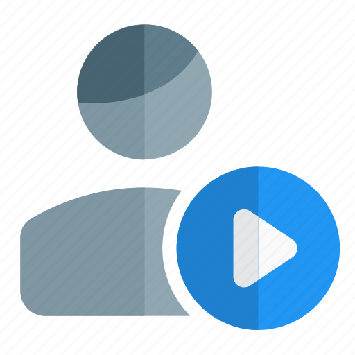 Player, multimedia, play button, single user icon - Download on Iconfinder