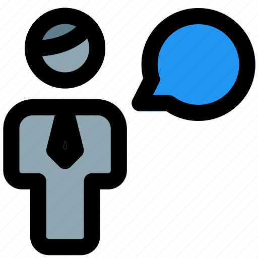 Chat, single man, talk, bubble icon - Download on Iconfinder