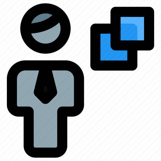 Copy, single man, duplicate, document icon - Download on Iconfinder