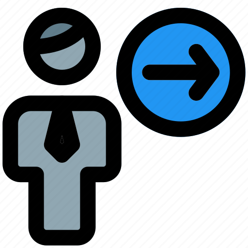 Direction, single man, arrow, right icon - Download on Iconfinder