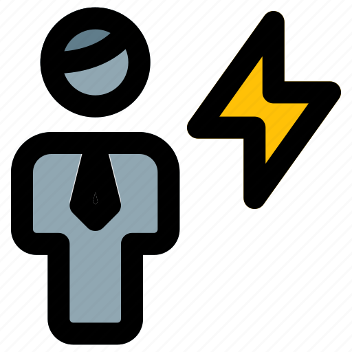 Flash, single man, power, electric icon - Download on Iconfinder