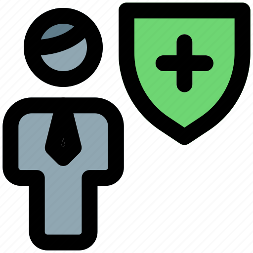 Shield, single man, protect, security icon - Download on Iconfinder