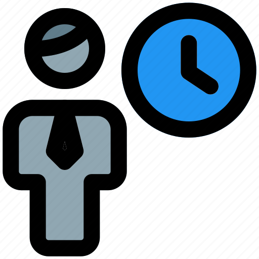 Time, single man, clock, delay icon - Download on Iconfinder