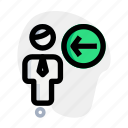 direction, arrow, single user, left
