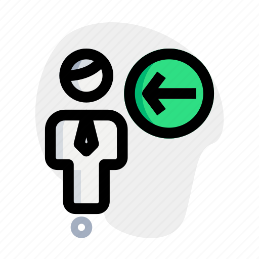Direction, arrow, single user, left icon - Download on Iconfinder
