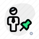 pin, marker, single user, location