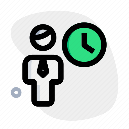 Time, delay, clock, single user icon - Download on Iconfinder