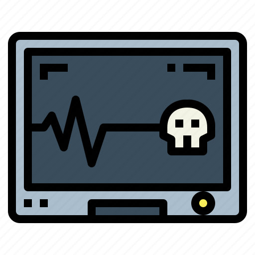 Cardiogram, health, skull, death, electrocardiogram icon - Download on Iconfinder