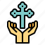 mantra, pray, hand, religion, cross 