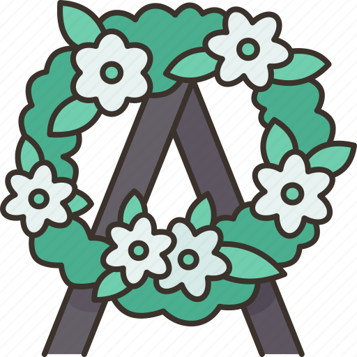 Funeral, wreath, memorial, ceremony, remembrance icon - Download on Iconfinder