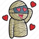 mummy, egypt, ghost, halloween, horror, character, scary, in love, valentine 