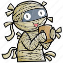 mummy, egypt, ghost, halloween, horror, character, scary, coffee, drink 