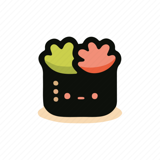 Sushi, nori, seaweed, sashimi, animated sushi, humorous sushi, onigiri icon - Download on Iconfinder