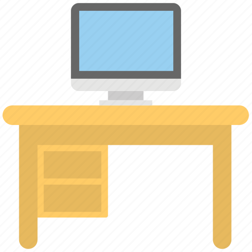 Computer table, office desk, study table, table drawers, work desk icon - Download on Iconfinder