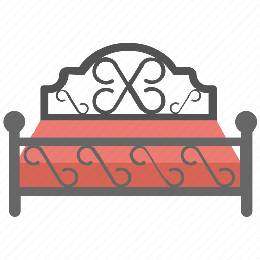 Bed, bedroom furniture, double bed, furniture, metal bed icon - Download on Iconfinder