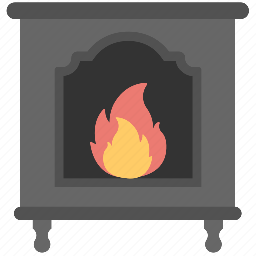 Burning fireplace, electric fireplace, fireplace, fireplace mantel, heating stove icon - Download on Iconfinder