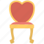chair, furniture, heart-shaped backrest, royal chair, wooden chair 