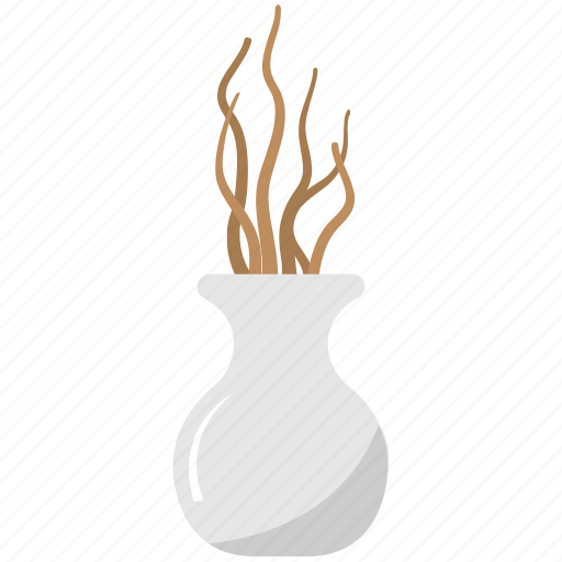 Decoration element, decorative vase, dried plant, home decor, vase icon - Download on Iconfinder