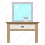 mirror, table, desk, furniture, household, interior 