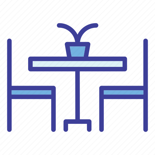 Cafe furniture, furniture, table and chair, cafe, restaurant, interior, dinner icon - Download on Iconfinder