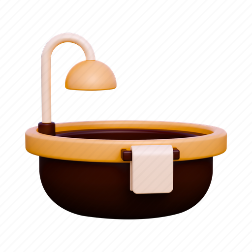 Bathtub, bathroom, water, furniture, shower tub, hygiene, shower 3D illustration - Download on Iconfinder