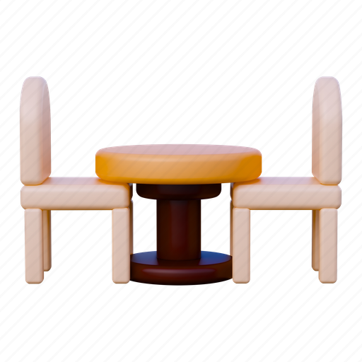 Dining table, table, chair, furniture, interior, home, seat 3D illustration - Download on Iconfinder
