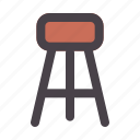 stool, bar, furniture, high, chair, and, household