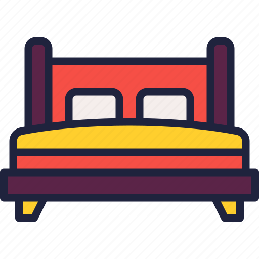 Double, bed, bedroom, pillow, bedtime icon - Download on Iconfinder