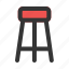 chair, stool, bar, wooden, furniture, and, household 