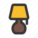 table, lamp, desk, illumination, furniture, and, household