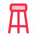 chair, stool, bar, wooden, furniture, and, household