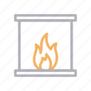 bonfire, chimney, fireplace, flame, wood