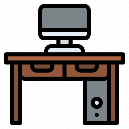 Computer, desk, furniture, interior, office icon - Download on Iconfinder