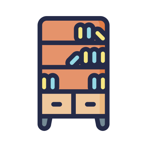 Book, rack, cabinet, decoration, furniture icon - Free download