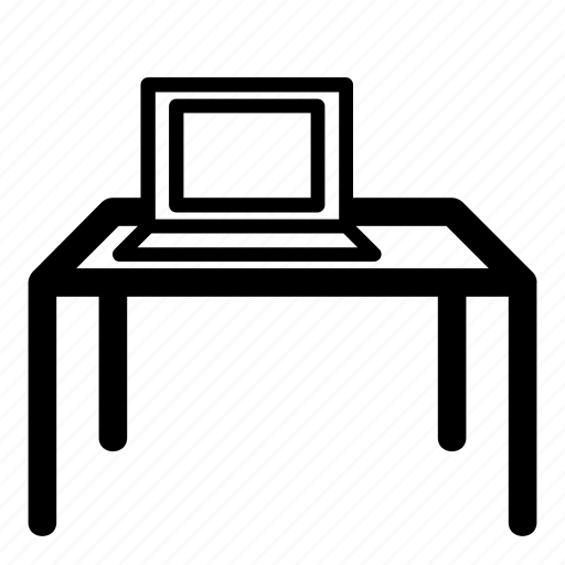 Desk, furniture, laptop, notebook, table, workplace, computer icon - Download on Iconfinder