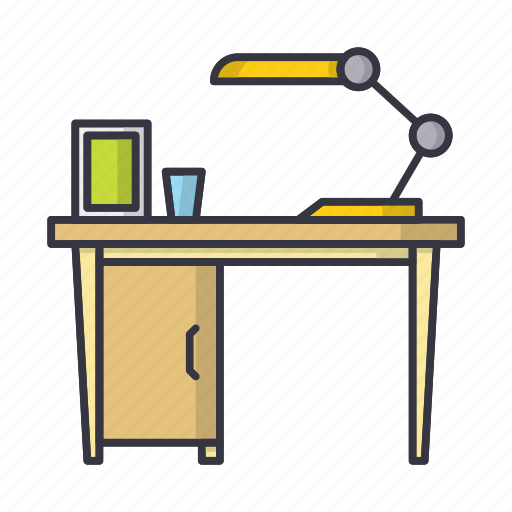 Desk, furniture, lamp, table icon - Download on Iconfinder