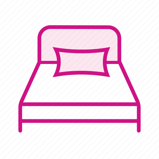 Bed, bedroom, cot, furniture, hotel, pillow, single bed icon - Download on Iconfinder