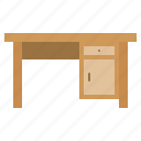 desk, furniture, table, household