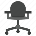 chair, furniture, officer, swivel