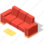 comfortable, couch, cozy, furniture, isometric, sofa 