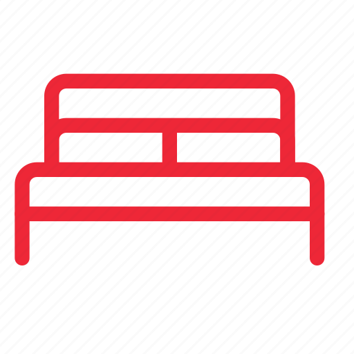 Bed, bedroom, double, furniture, interior, sleep, outline icon - Download on Iconfinder