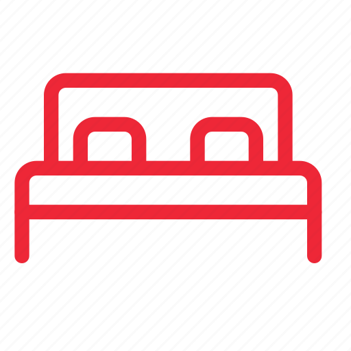Bed, bedroom, double, furniture, interior, sleep, outline icon - Download on Iconfinder