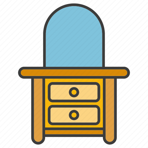 Decor, dressing table, furniture, looking glass, mirror, table icon - Download on Iconfinder